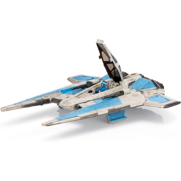 Star Wars Micro Galaxy Squadron Fang Fighter Toy w Mandalorian Figure 5 Inch New - Picture 3 of 11